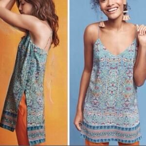 Anthropologie Maeve Boho Paisley Strappy Tunic Slip Dress Size 6